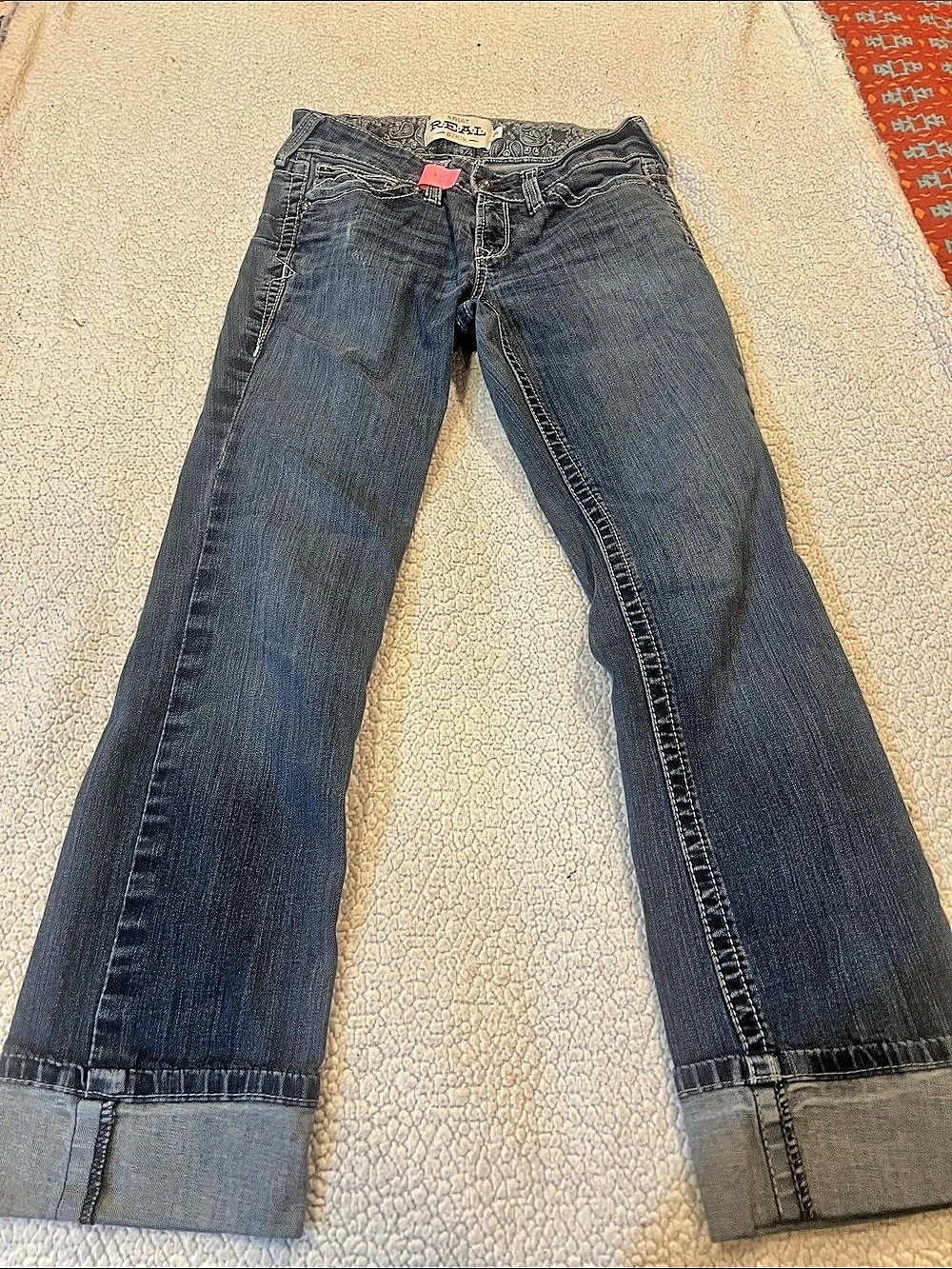 Ariat R.E.A.L. Mid Rise Boot Cut Jeans Blue Waist 29R